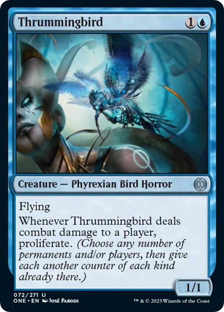 Thrummingbird 72 card from Phyrexia: All Will Be One