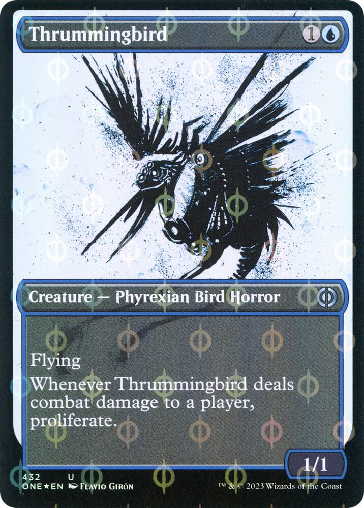 Thrummingbird (Showcase) (Step-and-Compleat Foil) 432 card from Phyrexia: All Will Be One