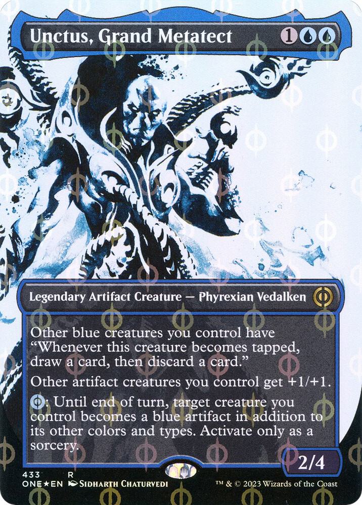 Unctus, Grand Metatect (Showcase) (Step-and-Compleat Foil) 433 card from Phyrexia: All Will Be One