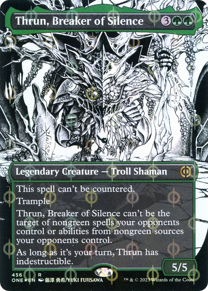 Thrun, Breaker of Silence (Borderless) (Step-and-Compleat Foil) 456 card from Phyrexia: All Will Be One