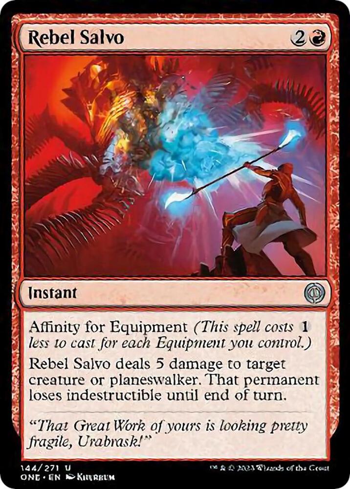Rebel Salvo 144 card from Phyrexia: All Will Be One