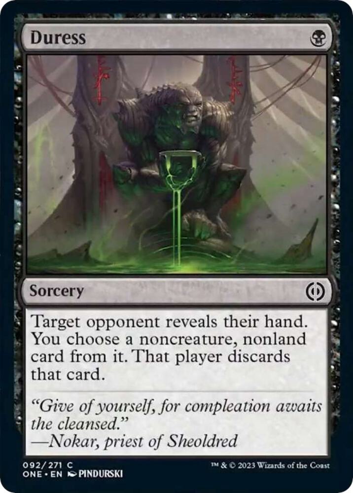 Duress 92 card from Phyrexia: All Will Be One