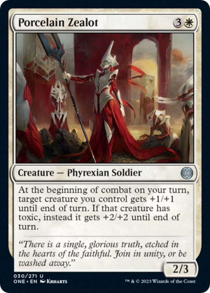 Porcelain Zealot 30 card from Phyrexia: All Will Be One