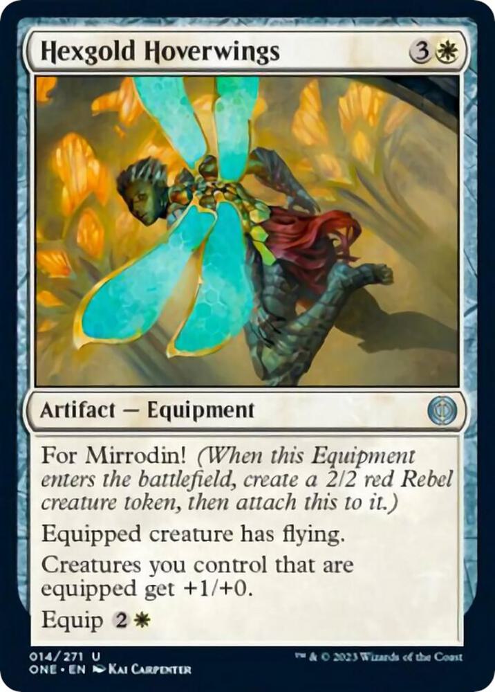 Hexgold Hoverwings 14 card from Phyrexia: All Will Be One