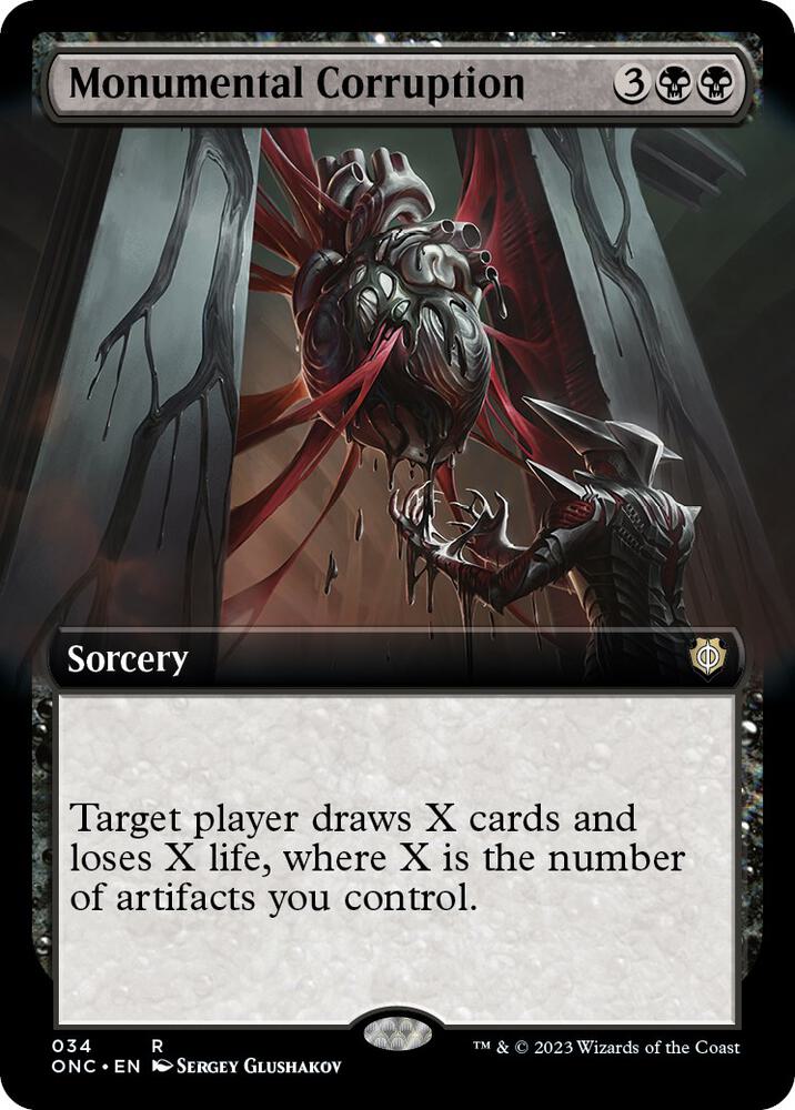 Monumental Corruption (Extended Art) 34 card from Commander: Phyrexia: All Will Be One