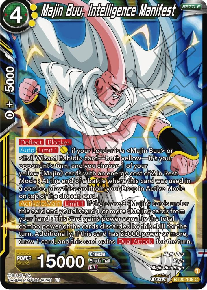 Majin Buu, Intelligence Manifest BT20-108 card from Power Absorbed