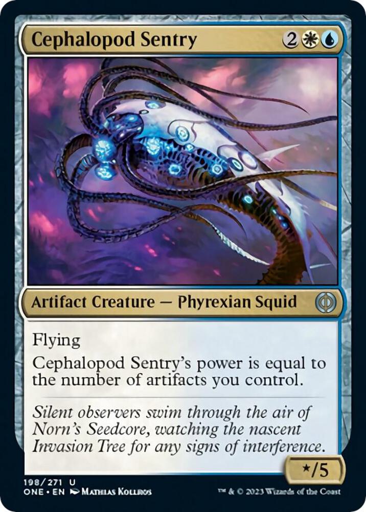 Cephalopod Sentry 198 card from Phyrexia: All Will Be One