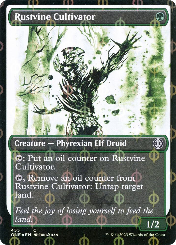 Rustvine Cultivator (Showcase) (Step-and-Compleat Foil) 455 card from Phyrexia: All Will Be One