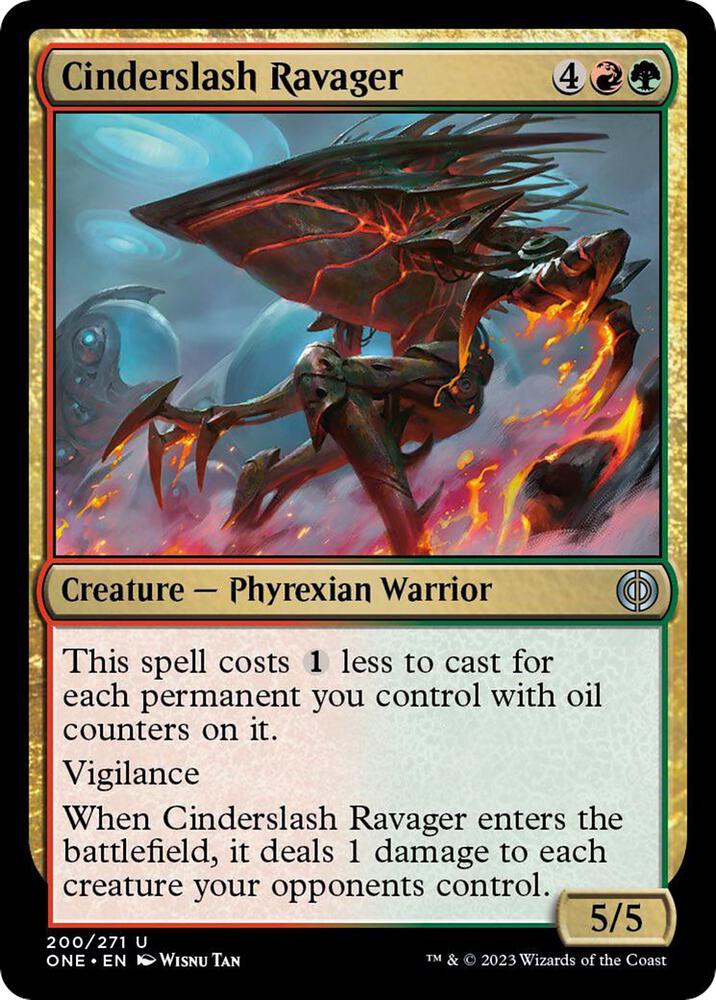 Cinderslash Ravager 200 card from Phyrexia: All Will Be One