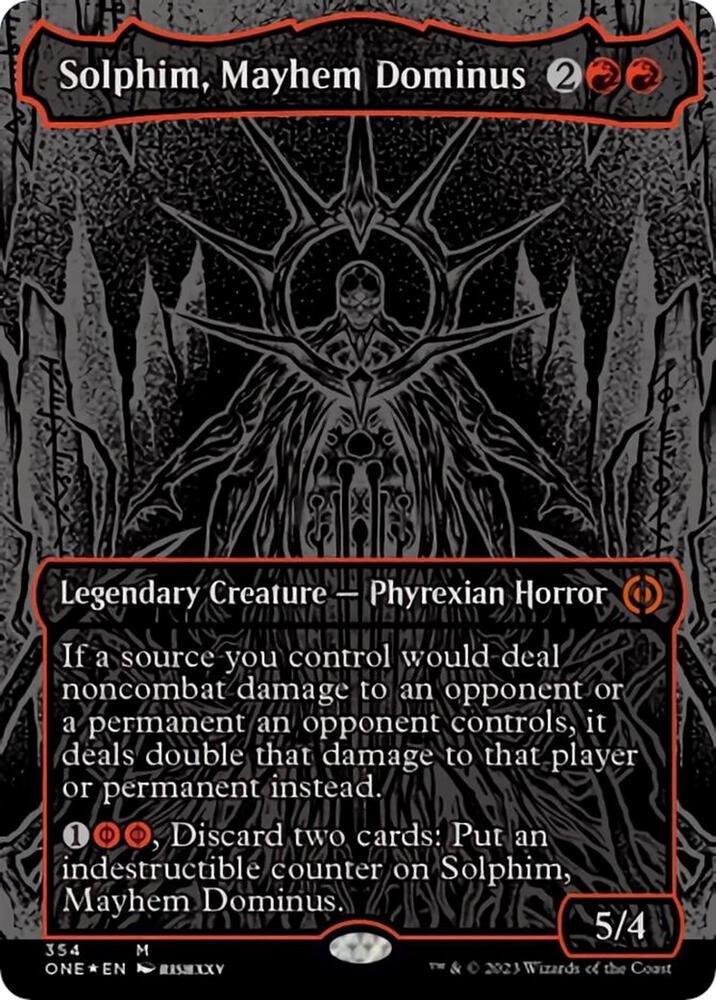Solphim, Mayhem Dominus (Oil Slick Raised Foil) 354 card from Phyrexia: All Will Be One