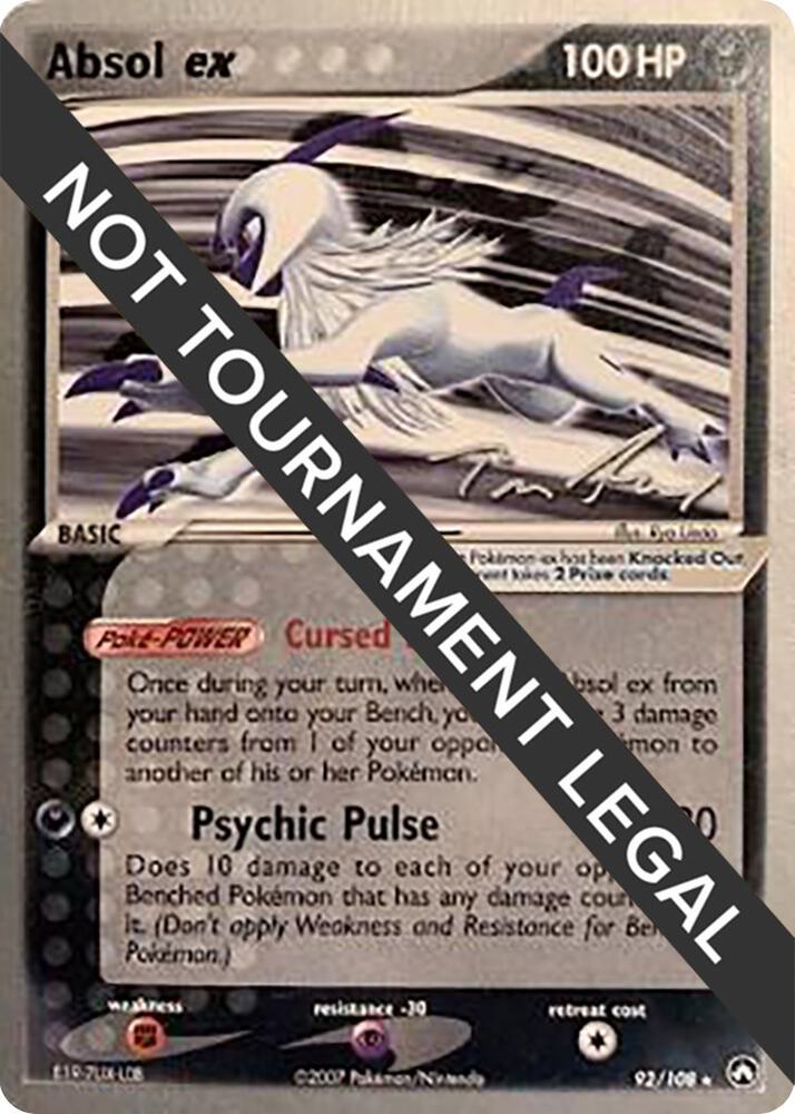 Absol ex - 2007 (Tom Roos) 92/108 card from World Championship Decks