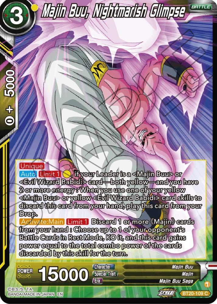 Majin Buu, Nightmarish Glimpse BT20-109 card from Power Absorbed