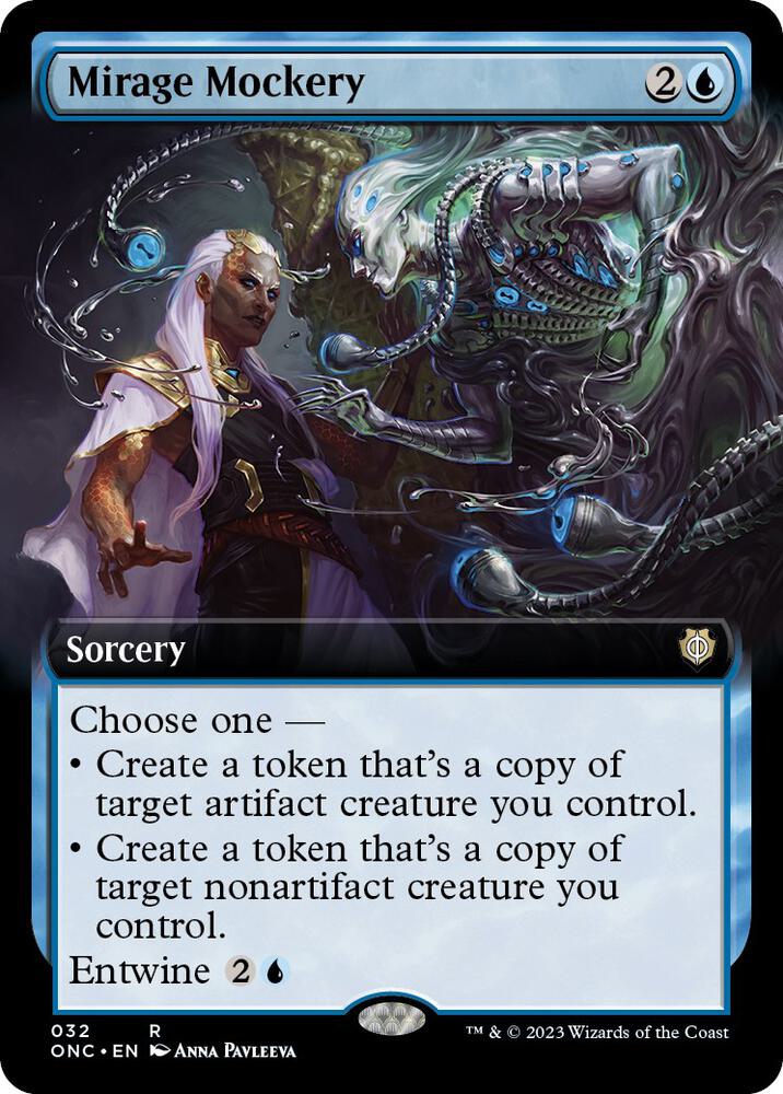 Mirage Mockery (Extended Art) 32 card from Commander: Phyrexia: All Will Be One