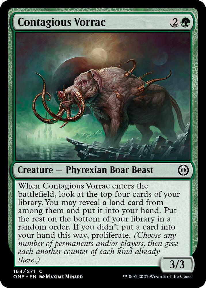 Contagious Vorrac 164 card from Phyrexia: All Will Be One
