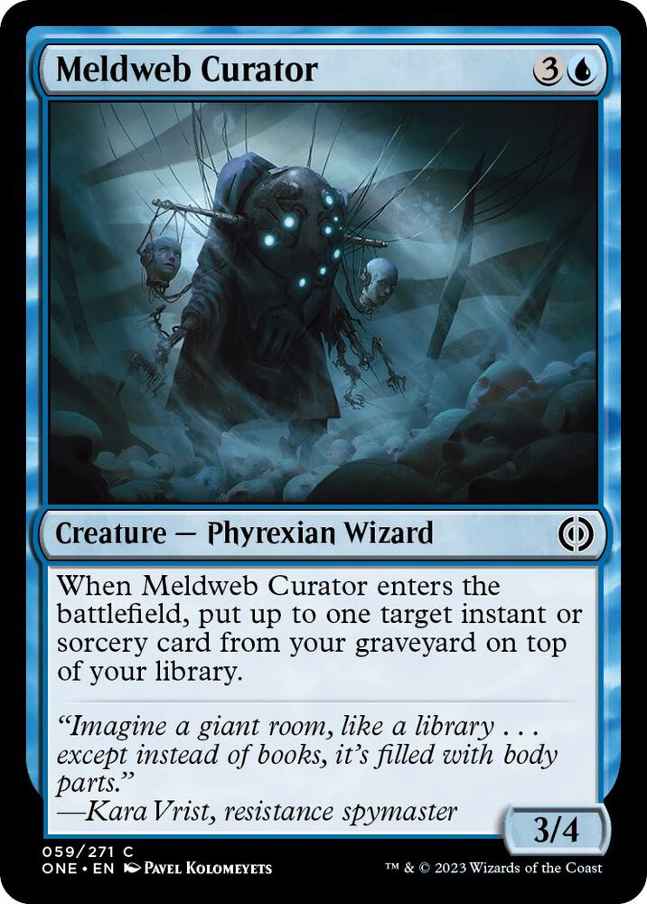 Meldweb Curator 59 card from Phyrexia: All Will Be One