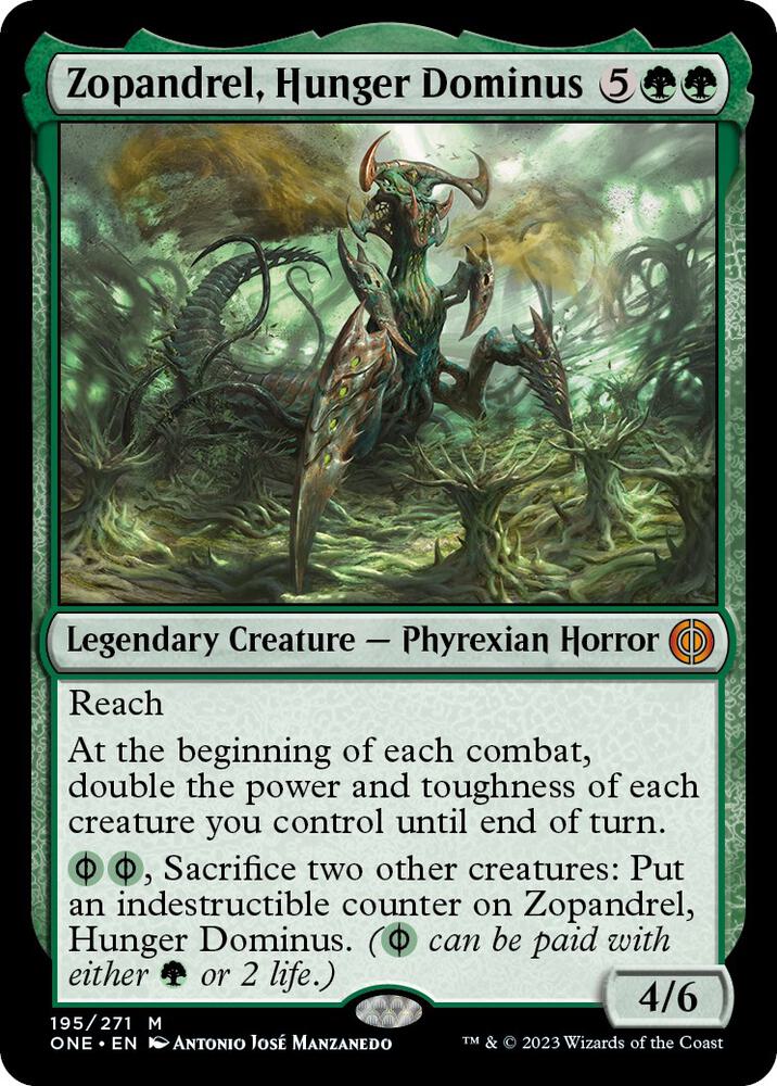Zopandrel, Hunger Dominus 195 card from Phyrexia: All Will Be One
