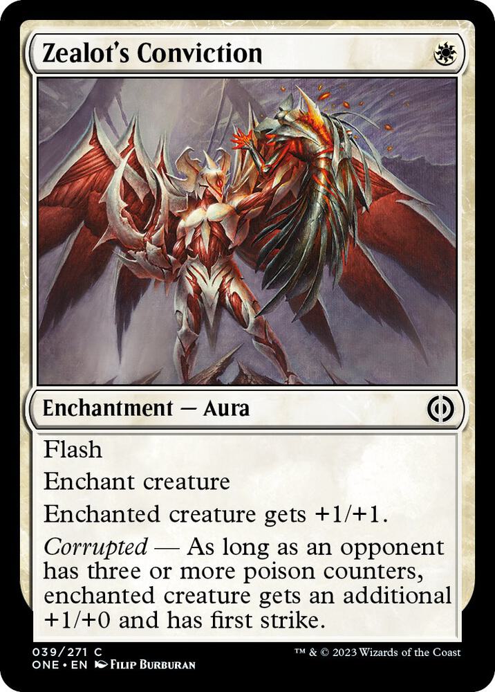 Zealot's Conviction 39 card from Phyrexia: All Will Be One