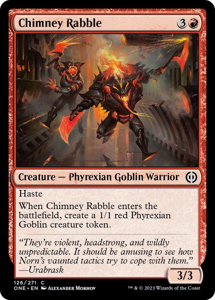 Chimney Rabble 126 card from Phyrexia: All Will Be One