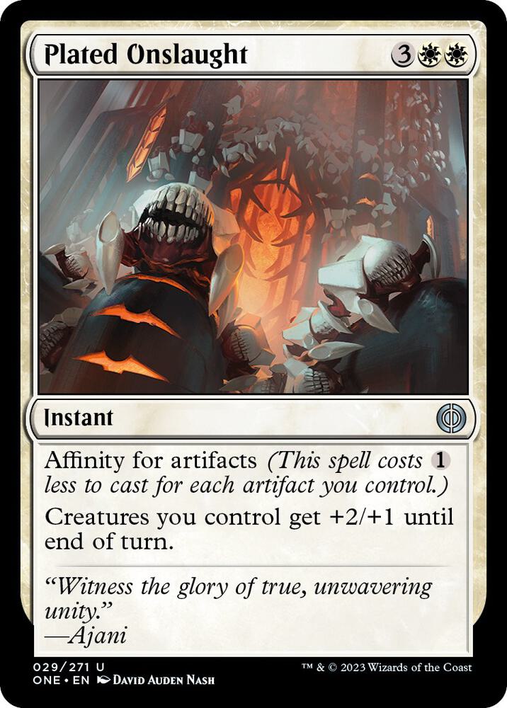 Plated Onslaught 29 card from Phyrexia: All Will Be One