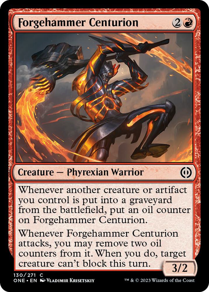 Forgehammer Centurion 130 card from Phyrexia: All Will Be One