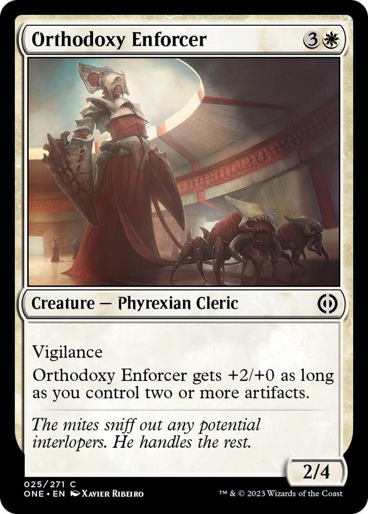 Orthodoxy Enforcer 25 card from Phyrexia: All Will Be One