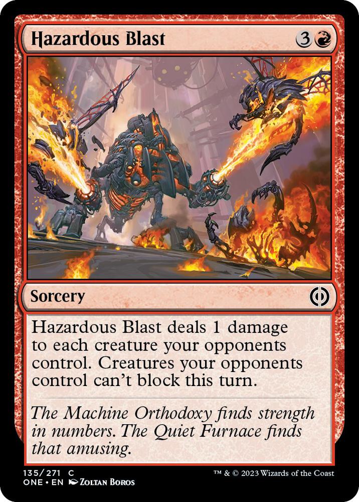 Hazardous Blast 135 card from Phyrexia: All Will Be One