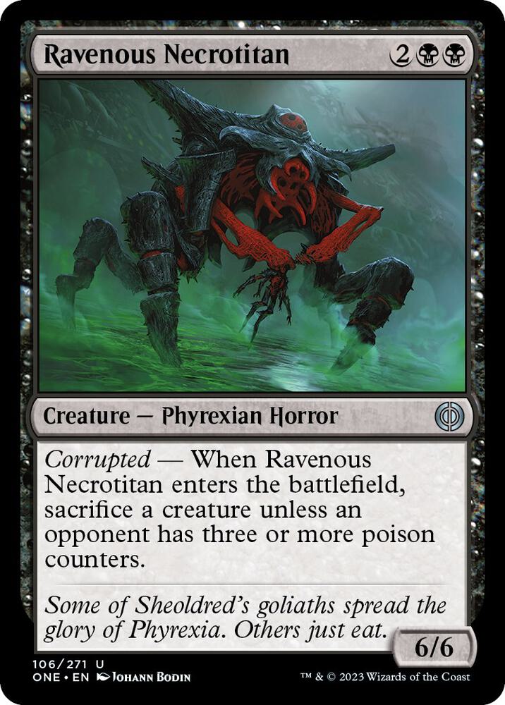 Ravenous Necrotitan 106 card from Phyrexia: All Will Be One