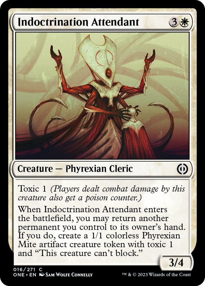 Indoctrination Attendant 16 card from Phyrexia: All Will Be One