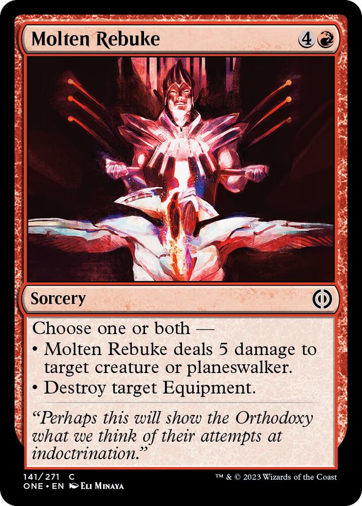 Molten Rebuke 141 card from Phyrexia: All Will Be One
