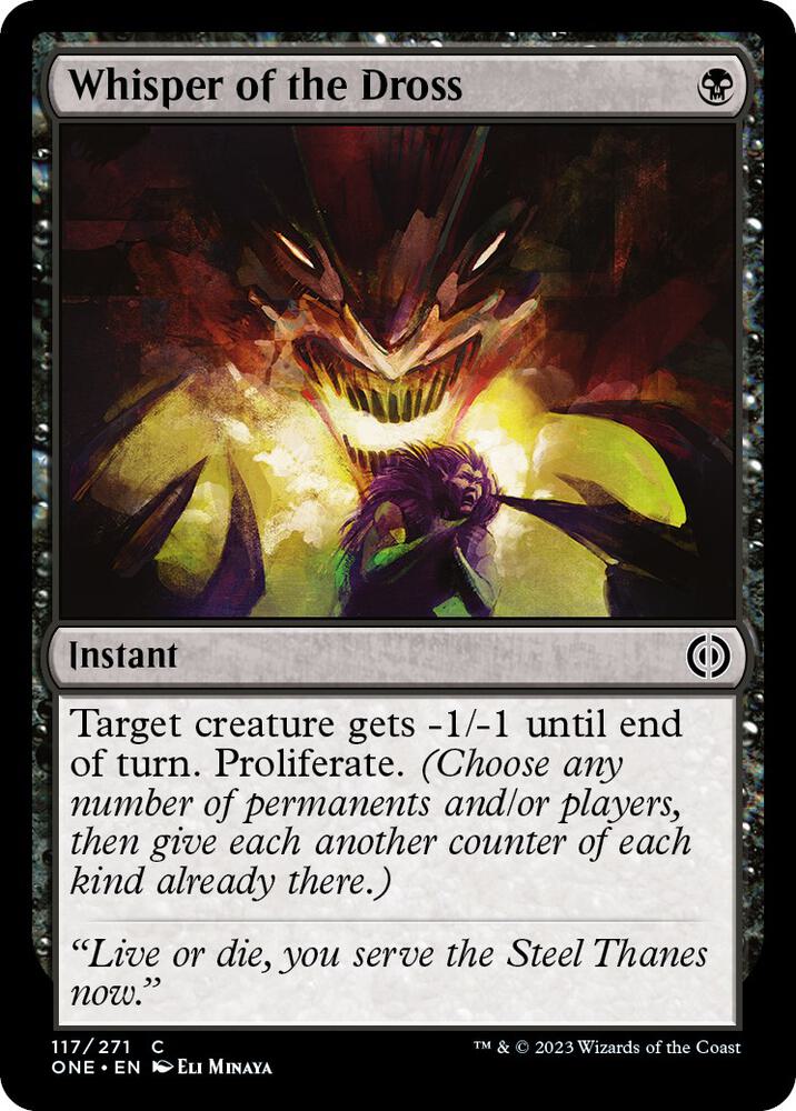 Whisper of the Dross 117 card from Phyrexia: All Will Be One