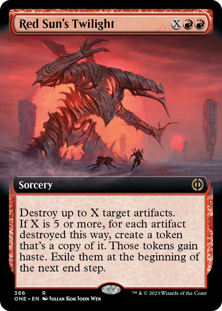 Red Sun's Twilight (Extended Art) 386 card from Phyrexia: All Will Be One