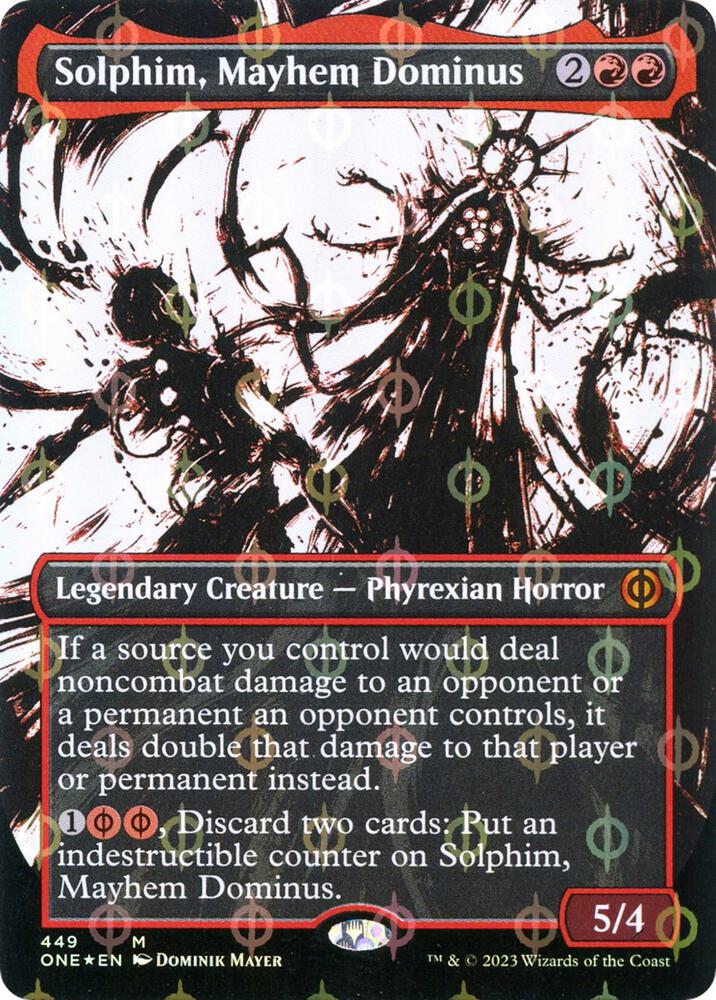 Solphim, Mayhem Dominus (Showcase) (Step-and-Compleat Foil) 449 card from Phyrexia: All Will Be One