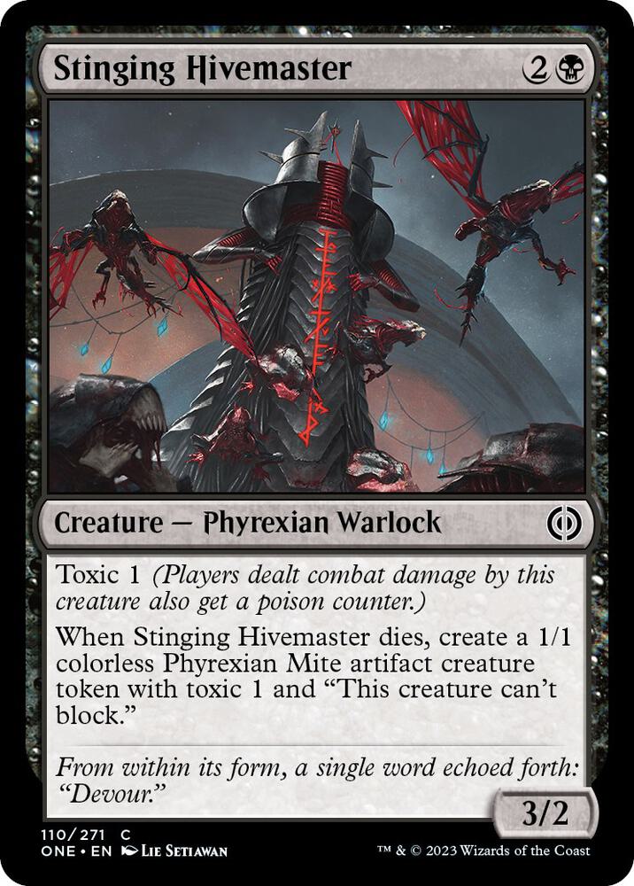 Stinging Hivemaster 110 card from Phyrexia: All Will Be One