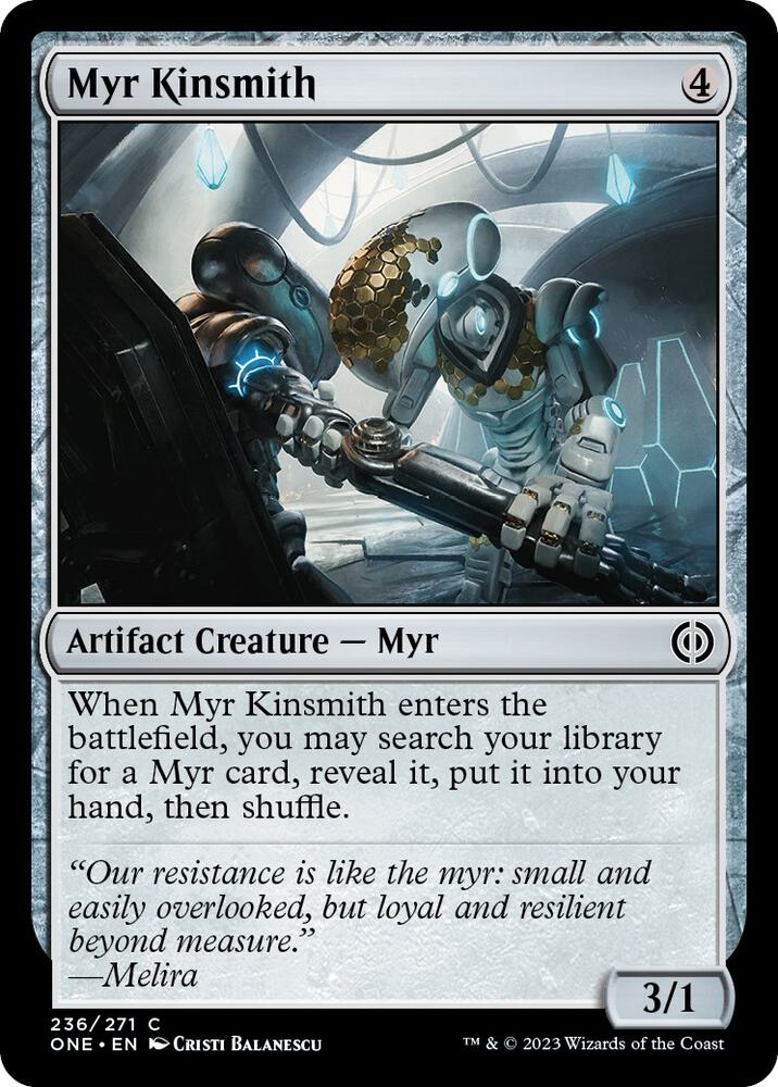 Myr Kinsmith 236 card from Phyrexia: All Will Be One