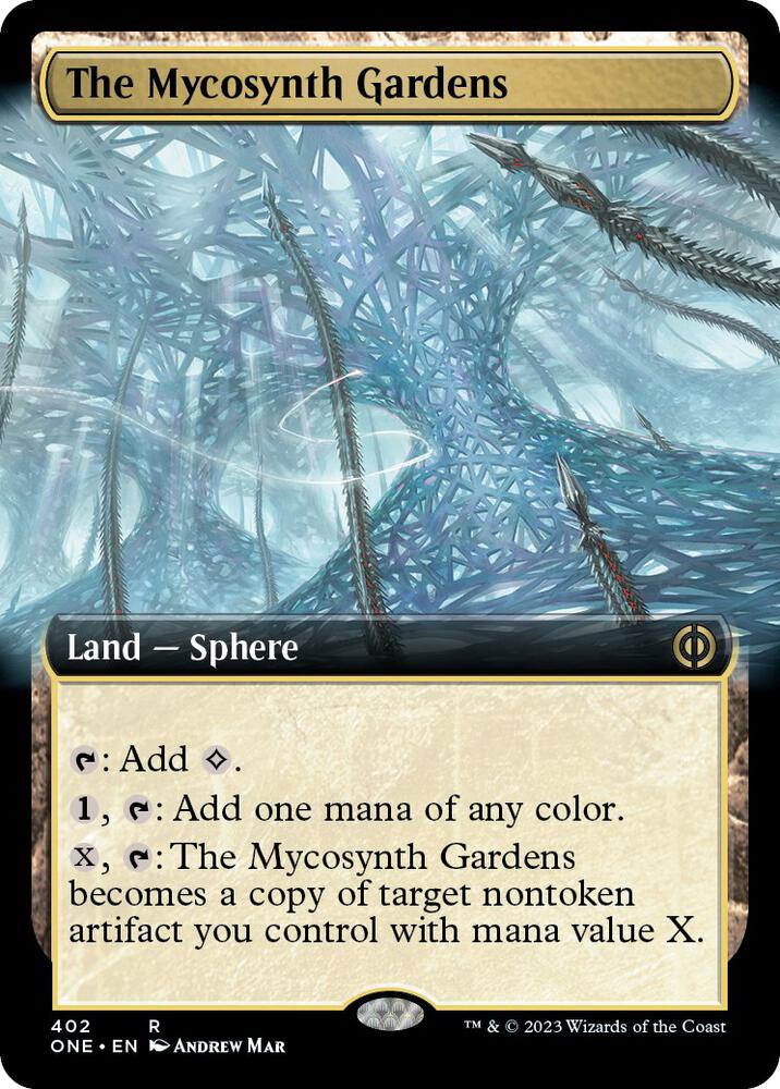 The Mycosynth Gardens (Extended Art) 402 card from Phyrexia: All Will Be One