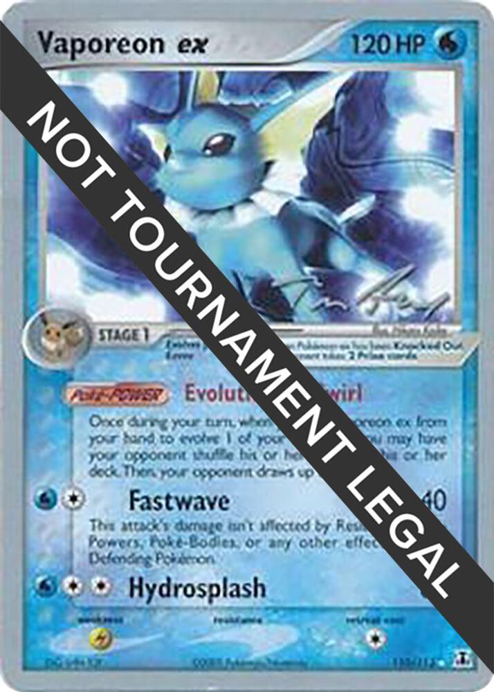 Vaporeon ex - 2007 (Tom Roos) 110/113 card from World Championship Decks