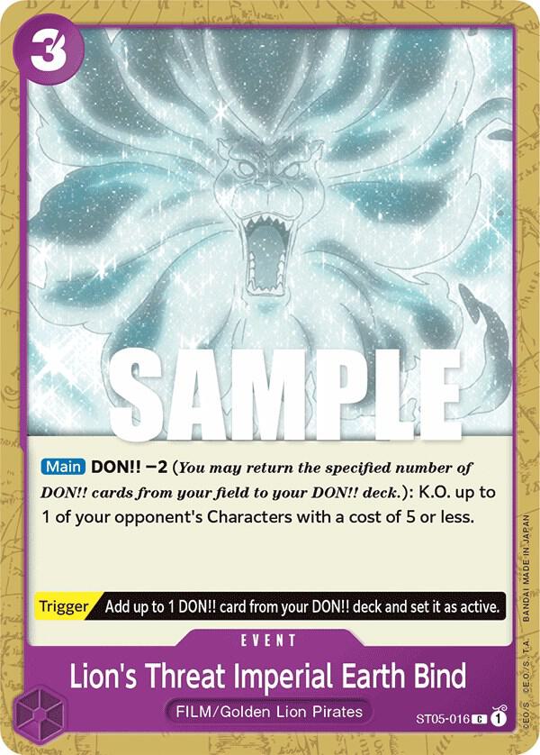 Lion's Threat Imperial Earth Bind ST05-016 card from Starter Deck 5: Film Edition