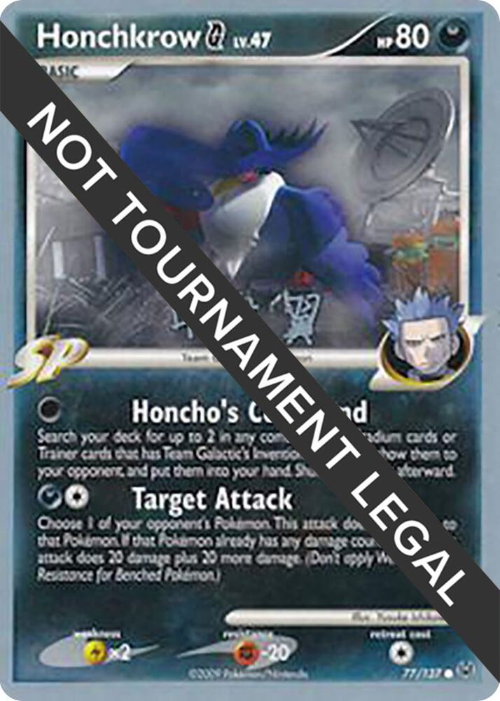 Honchkrow G - 2009 (Tsubasa Nakamura) 77/127 card from World Championship Decks
