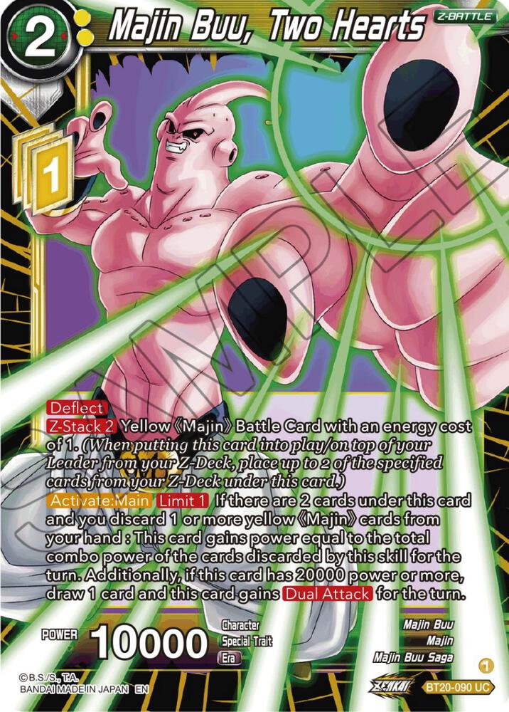 Majin Buu, Two Hearts BT20-090 card from Power Absorbed