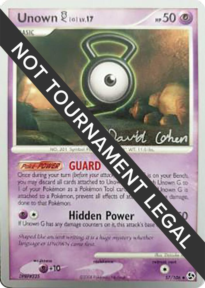 Unown [G] - 2009 (David Cohen) 57/106 card from World Championship Decks
