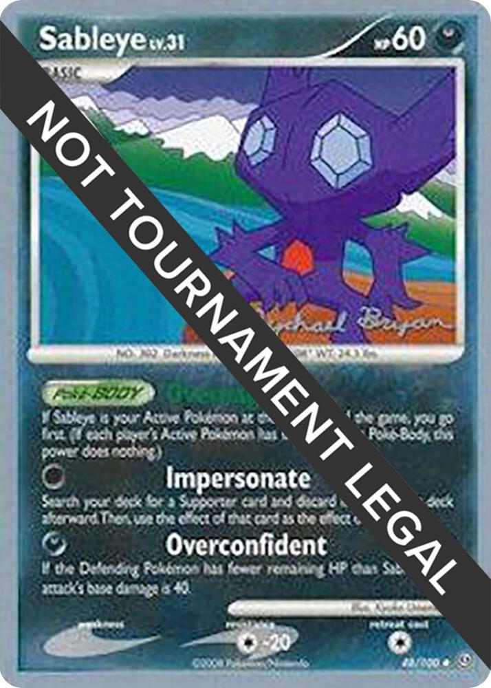 Sableye - 2010 (Mychael Bryan) 48/100 card from World Championship Decks