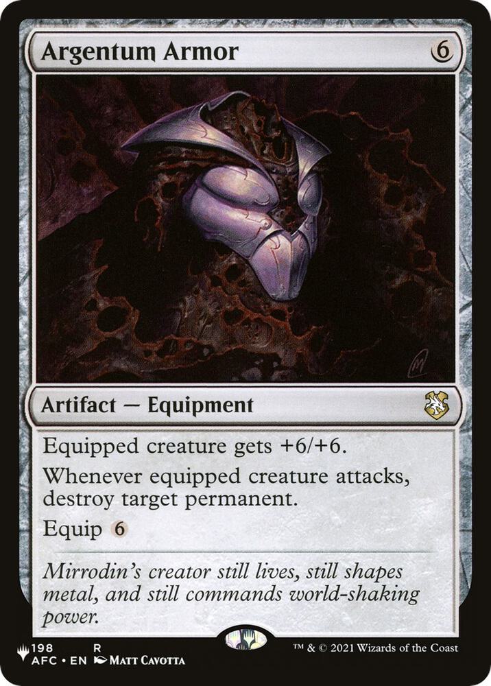Argentum Armor 198/062 card from The List Reprints
