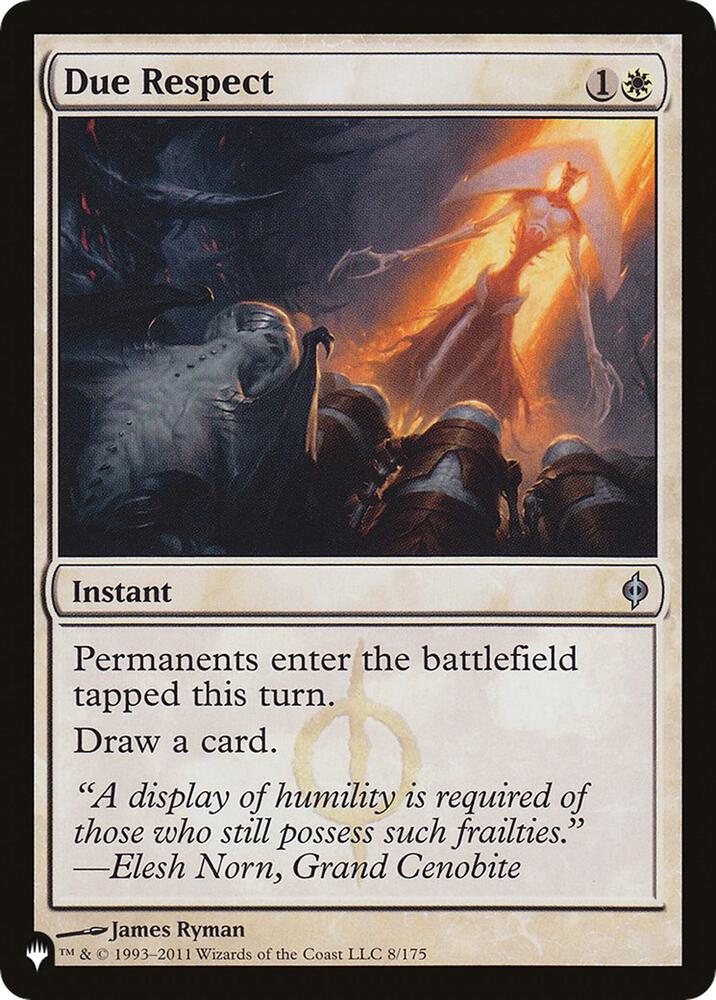 Due Respect 8/175 card from The List Reprints