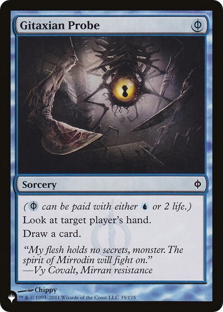 Gitaxian Probe 35/175 card from The List Reprints