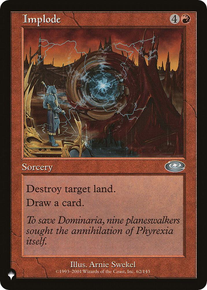 Implode 62/143 card from The List Reprints