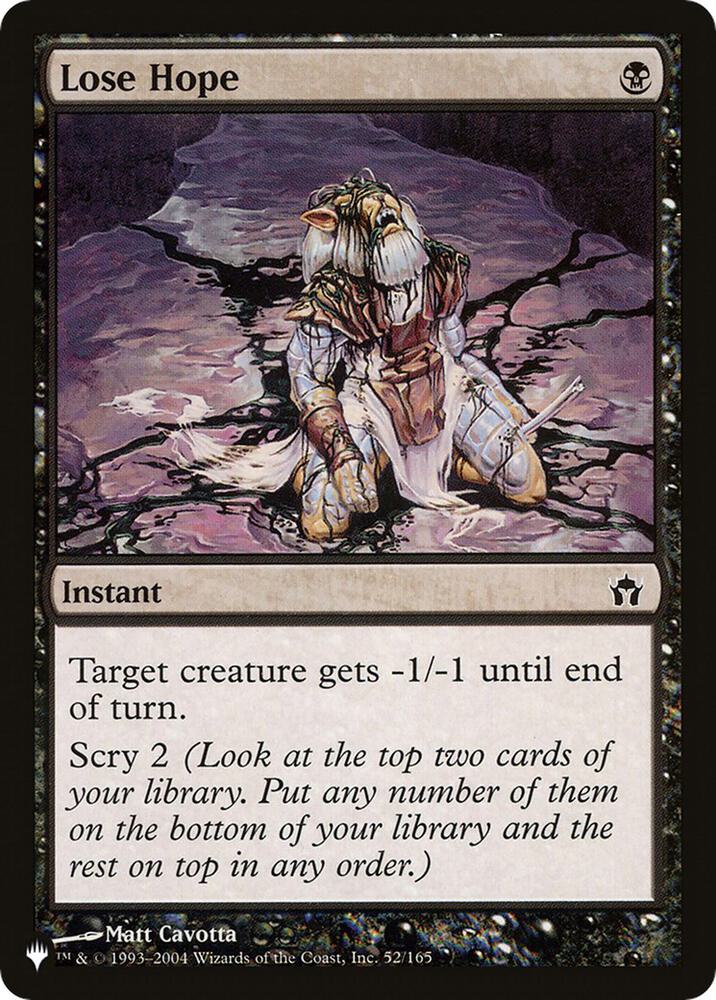 Lose Hope 52/165 card from The List Reprints