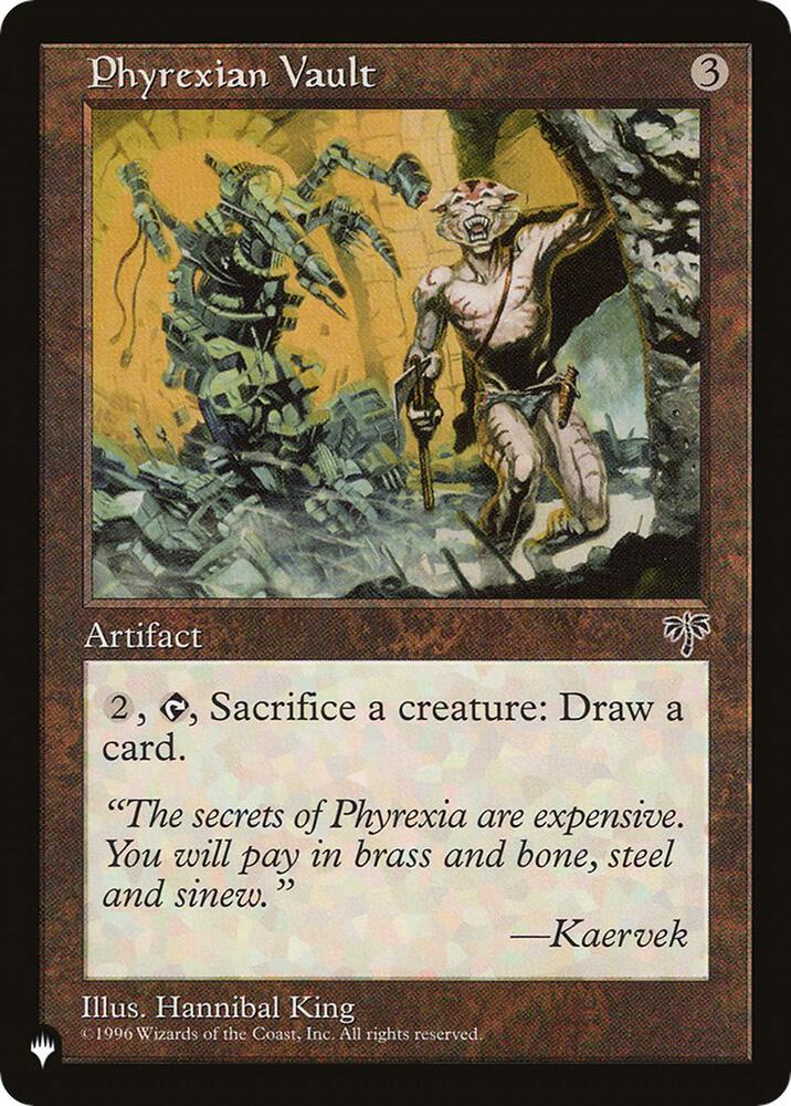 Phyrexian Vault card from The List Reprints