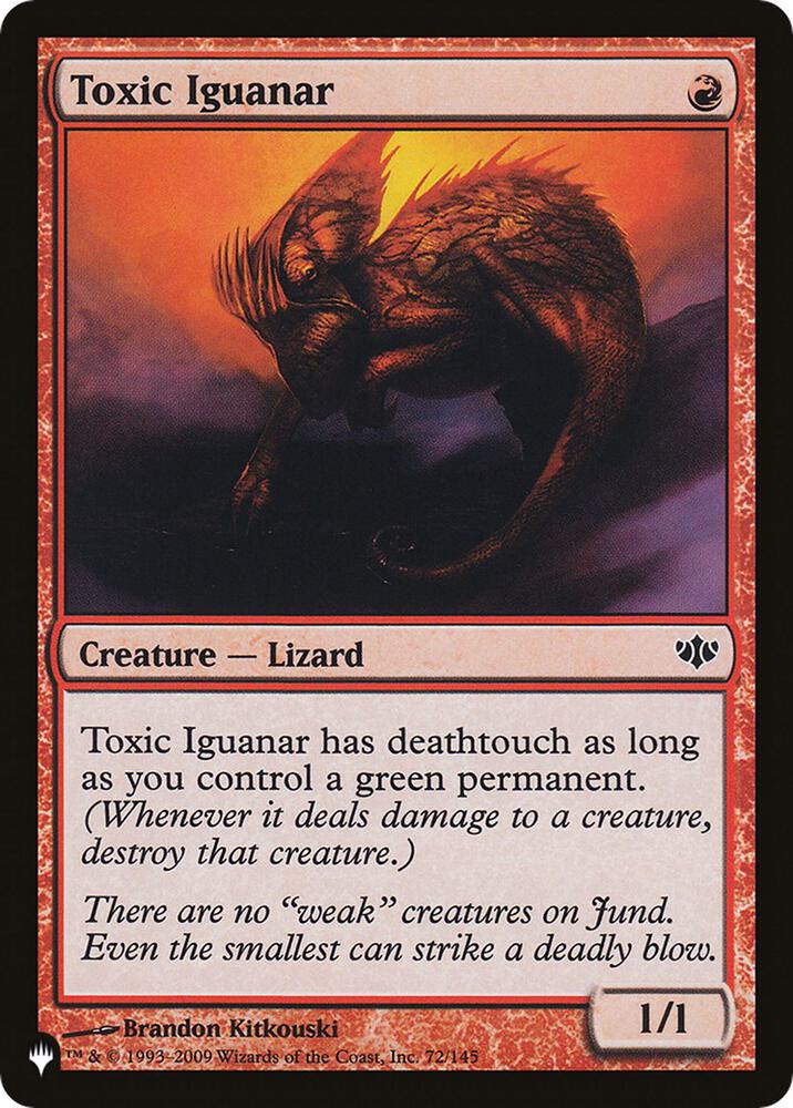 Toxic Iguanar 72/145 card from The List Reprints