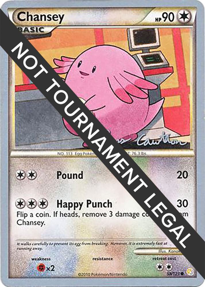Chansey - 2011 (Ross Cawthon) 58/123 card from World Championship Decks