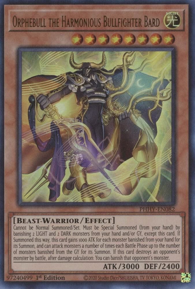 Orphebull the Harmonious Bullfighter Bard PHHY-EN082 card from Photon Hypernova